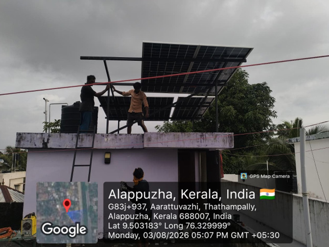 Residential Solar Project At Aarattuvazhi , Alappuzha