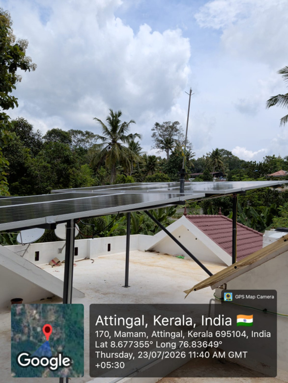Residential Solar Project At Attingal