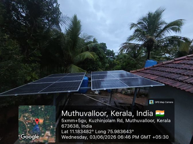 Residential Solar Project At Edavannappara, Malappuram
