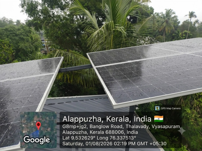 Residential Solar Project At Vyasapuram,  Alappuzha